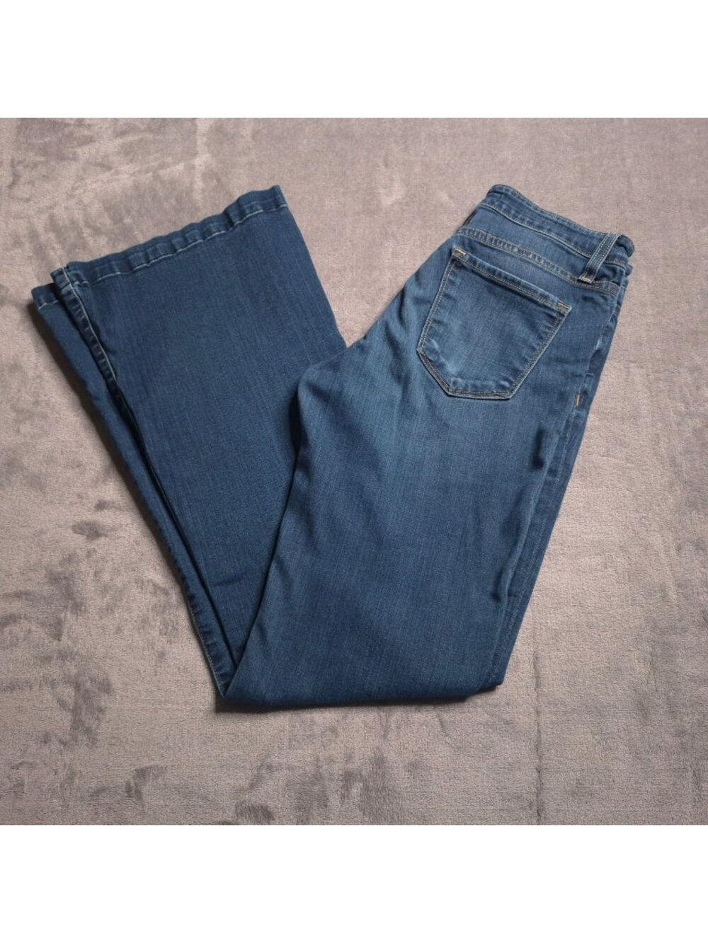 Flying Monkey Womens Mid Rise Flare Jeans 27 Medium Wash Button Fly Pockets